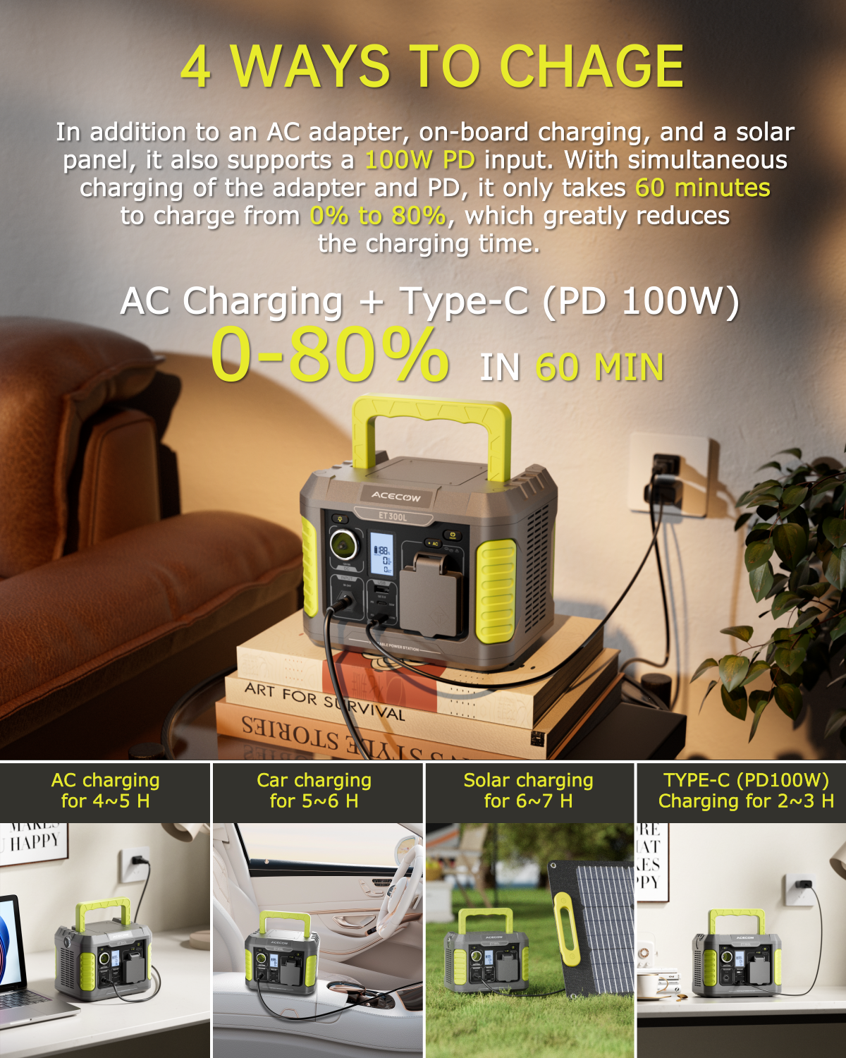 Acecow ET300L Protable Power Station